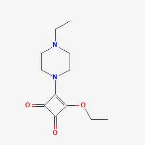 molecular formula C12H18N2O3 B8552563 3-Ethoxy-4-(4-ethyl-1-piperazinyl)-3-cyclobutene-1,2-dione 