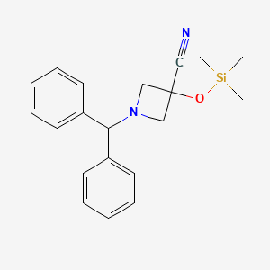 1-(Diphenylmethyl)-3-[(trimethylsilyl)oxy]azetidine-3-carbonitrile