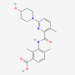 3-[[6-(4-Hydroxy-1-piperidyl)-3-methyl-pyridine-2-carbonyl]amino]-2,4-dimethyl-benzoic acid