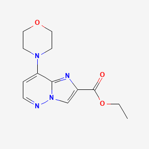 molecular formula C13H16N4O3 B8552671 Ethyl 8-morpholinoimidazo[1,2-b]pyridazine-2-carboxylate 