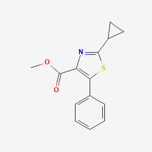 molecular formula C14H13NO2S B8552674 2-Cyclopropyl-5-phenyl-thiazole-4-carboxylic Acid Methyl Ester 