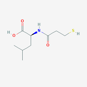 molecular formula C9H17NO3S B8552681 N-(3-Sulfanylpropanoyl)-L-leucine CAS No. 65134-65-8