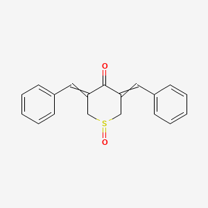 molecular formula C19H16O2S B8552714 3,5-Dibenzylidene-1lambda~4~-thiane-1,4-dione CAS No. 61448-63-3