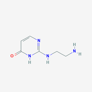 molecular formula C6H10N4O B8552739 2-[(2-aminoethyl)amino]pyrimidin-4(1H)-one CAS No. 131052-70-5