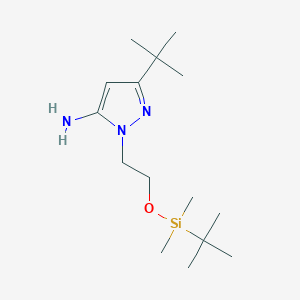 molecular formula C15H31N3OSi B8552766 5-tert-Butyl-2-[2-(tert-butyl-dimethyl-silanyloxy)-ethyl]-2H-pyrazol-3-ylamine CAS No. 908267-35-6