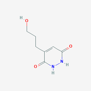 molecular formula C7H10N2O3 B8552773 4-(3-Hydroxypropyl)-1,2-dihydro-3,6-pyridazinedione 