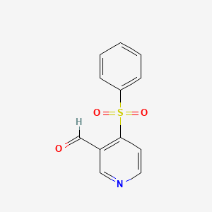 molecular formula C12H9NO3S B8552823 4-Phenylsulfonylpyridine-3-carbaldehyde 