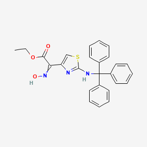 molecular formula C26H23N3O3S B8552847 Ethyl 2-(2-tritylamino-4-thiazolyl)-2-hydroxyiminoacetate 