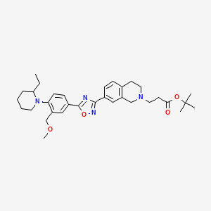 tert-butyl 3-[7-{5-[4-(2-ethylpiperidin-1-yl)-3-(methoxymethyl)phenyl]-1,2,4-oxadiazol-3-yl}-3,4-dihydroisoquinolin-2(1H)-yl]propanoate