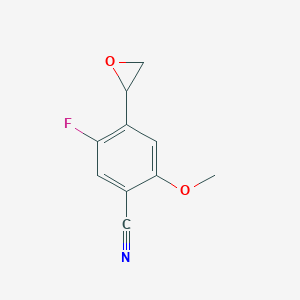 molecular formula C10H8FNO2 B8552932 5-Fluoro-2-methoxy-4-oxiran-2-ylbenzonitrile 