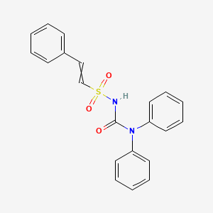 molecular formula C21H18N2O3S B8552940 N-(Diphenylcarbamoyl)-2-phenylethene-1-sulfonamide CAS No. 56752-95-5