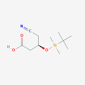 molecular formula C11H21NO3Si B8553045 (R)-3-((tert-Butyldimethylsilyl)oxy)-4-cyanobutanoic acid 