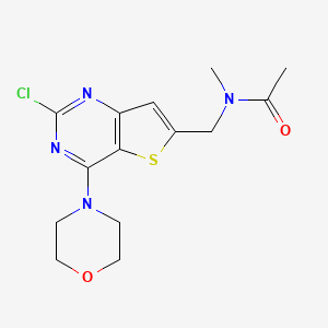 molecular formula C14H17ClN4O2S B8553059 N-((2-chloro-4-morpholinothieno[3,2-d]pyrimidin-6-yl)methyl)-N-methylacetamide 