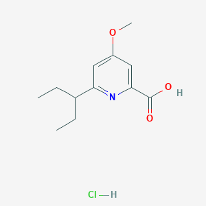 molecular formula C12H18ClNO3 B8553102 6-(1-Ethyl-propyl)-4-methoxy-pyridine-2-carboxylic acid hydrochloride 