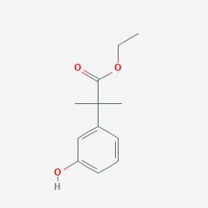 molecular formula C12H16O3 B8553104 2-(3-Hydroxy-phenyl)-2-methyl-propionic acid ethyl ester 