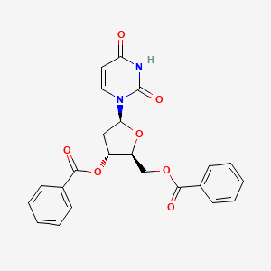 molecular formula C23H20N2O7 B8553162 ((2S,3R,5S)-3-(benzoyloxy)-5-(2,4-dioxo-3,4-dihydropyrimidin-1(2H)-yl)tetrahydrofuran-2-yl)methyl benzoate 