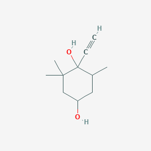 molecular formula C11H18O2 B8553207 1-Ethynyl-2,2,6-trimethylcyclohexane-1,4-diol 