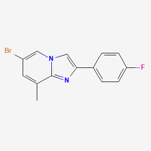 molecular formula C14H10BrFN2 B8553286 6-Bromo-2-(4-fluorophenyl)-8-methylimidazo[1,2-a]pyridine 