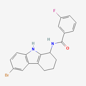 B8553296 N-(6-Bromo-2,3,4,9-tetrahydro-1H-carbazol-1-yl)-3-fluorobenzamide CAS No. 827590-58-9