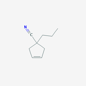 molecular formula C9H13N B8553302 1-Cyano-1-propylcyclopent-3-ene 