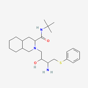 molecular formula C24H39N3O2S B8553347 2-(3-amino-2-hydroxy-4-phenylsulfanylbutyl)-N-tert-butyl-3,4,4a,5,6,7,8,8a-octahydro-1H-isoquinoline-3-carboxamide 