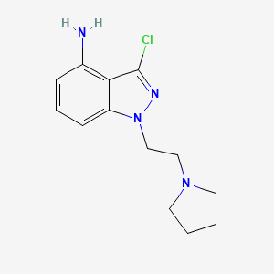 molecular formula C13H17ClN4 B8553464 1h-Indazol-4-amine,3-chloro-1-[2-(1-pyrrolidinyl)ethyl]- 