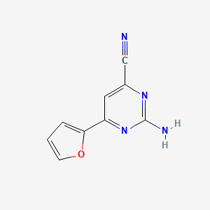 molecular formula C9H6N4O B8553509 2-Amino-6-(2-furyl)pyrimidine-4-carbonitrile 