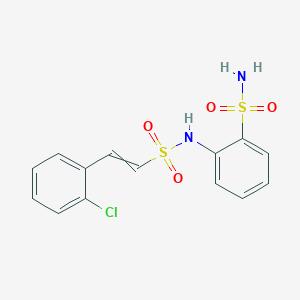molecular formula C14H13ClN2O4S2 B8553753 2-[2-(2-Chlorophenyl)ethenesulfonamido]benzene-1-sulfonamide 