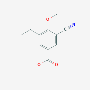 molecular formula C12H13NO3 B8553758 Methyl 3-cyano-5-ethyl-4-methoxybenzoate 