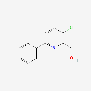molecular formula C12H10ClNO B8553790 3-Chloro-6-phenyl-2-pyridylmethanol 