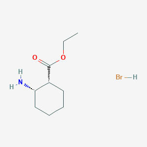 molecular formula C9H18BrNO2 B8553797 Ethyl (1R,2S)-2-aminocyclohexane-1-carboxylate hydrobromide 