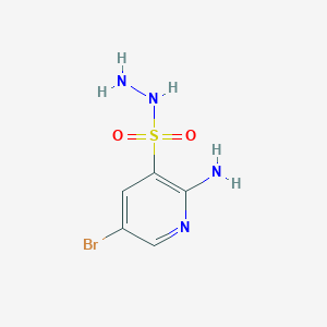 molecular formula C5H7BrN4O2S B8553845 2-Amino-5-bromopyridine-3-sulfonohydrazide 