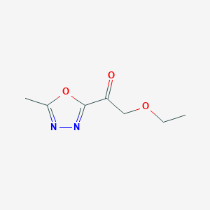 molecular formula C7H10N2O3 B8553868 Ethoxymethyl 5-methyl-1,3,4-oxadiazol-2-yl ketone 