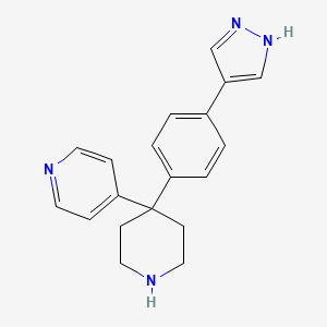 molecular formula C19H20N4 B8553943 4-[4-(1H-Pyrazol-4-yl)-phenyl]-1,2,3,4,5,6-hexahydro-[4,4']bipyridinyl CAS No. 857532-25-3