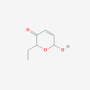 molecular formula C7H10O3 B8553948 2-Ethyl-6-hydroxy-2H-pyran-3(6H)-one CAS No. 60249-12-9