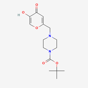 molecular formula C15H22N2O5 B8553977 tert-Butyl 4-((5-hydroxy-4-oxo-4H-pyran-2-yl)methyl)piperazine-1-carboxylate 