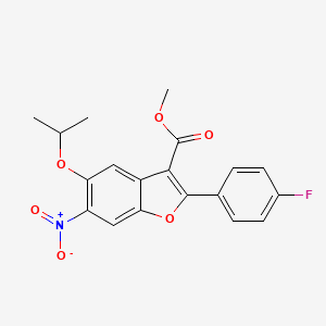 molecular formula C19H16FNO6 B8554020 Methyl 2-(4-fluorophenyl)-5-isopropoxy-6-nitrobenzofuran-3-carboxylate 