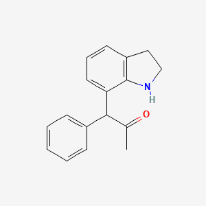 molecular formula C17H17NO B8554045 7-(alpha-Acetylbenzyl) indoline 