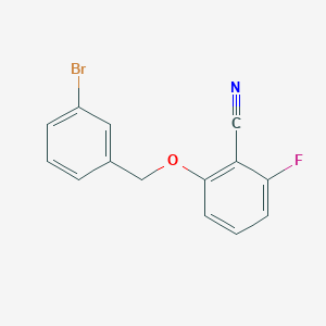 molecular formula C14H9BrFNO B8554053 2-Fluoro-6-(3-bromophenylmethoxy)benzonitrile 