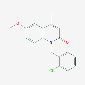 molecular formula C18H16ClNO2 B8554062 1-o-Chlorobenzyl-4-methyl-6-methoxy-2-oxo-1,2-dihydroquinoline CAS No. 61297-74-3