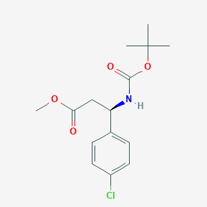 molecular formula C15H20ClNO4 B8554068 (R)-methyl 3-(tert-butoxycarbonylamino)-3-(4-chlorophenyl)propanoate 