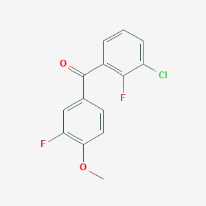 molecular formula C14H9ClF2O2 B8554162 (3-Chloro-2-fluorophenyl)(3-fluoro-4-methoxyphenyl)methanone 