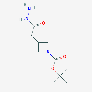 molecular formula C10H19N3O3 B8554295 Tert-butyl 3-(2-hydrazinyl-2-oxoethyl)azetidine-1-carboxylate 
