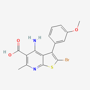 molecular formula C16H13BrN2O3S B8554309 4-Amino-2-bromo-6-methyl-3-[3-(methyloxy)phenyl]thieno[2,3-b]pyridine-5-carboxylic acid 