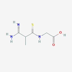 molecular formula C6H11N3O2S B8554321 N-(2-Amidinothiopropionyl)glycine 