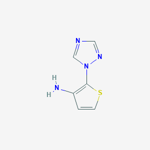 molecular formula C6H6N4S B8554358 2-(1H-1,2,4-triazol-1-yl)thiophen-3-amine 