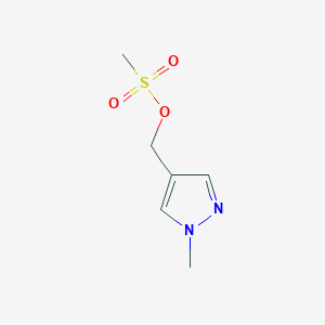 molecular formula C6H10N2O3S B8554362 methanesulfonic acid 1-methyl-1H-pyrazol-4-ylmethyl ester 