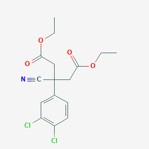 molecular formula C16H17Cl2NO4 B8554374 Diethyl 3-cyano-3-(3,4-dichlorophenyl)pentanedioate CAS No. 40878-10-2