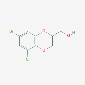 molecular formula C9H8BrClO3 B8554395 (7-Bromo-5-chloro-2,3-dihydro-1,4-benzodioxin-2-yl)methanol 