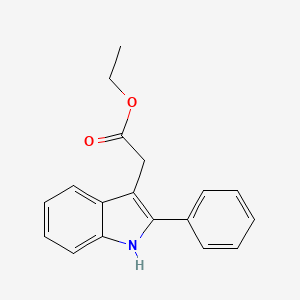 molecular formula C18H17NO2 B8554444 1h-Indole-3-acetic acid,2-phenyl-,ethyl ester 